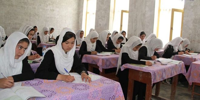 Afghan Girls Setting in Class