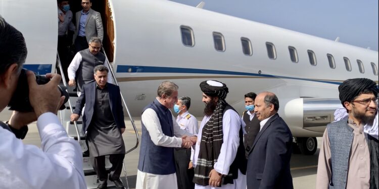 Qureshi Landing From Airplane at Kabul Airport